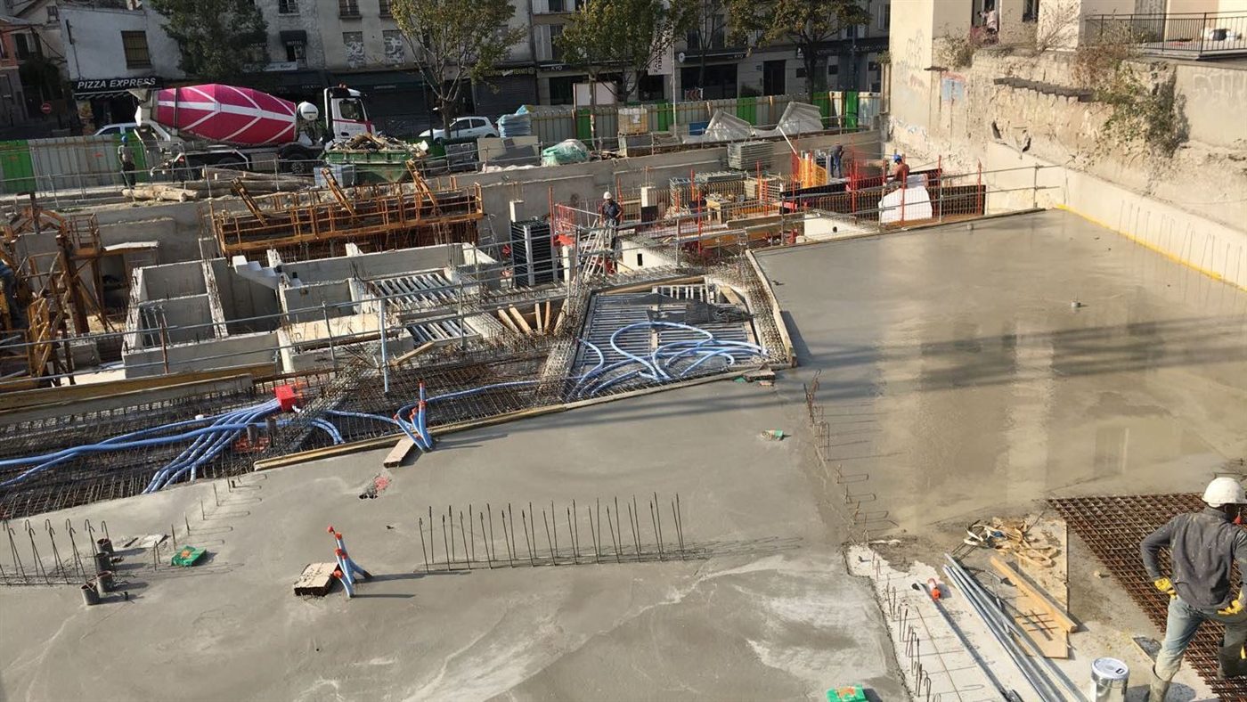Sous-sol et structure béton armé à Paris
