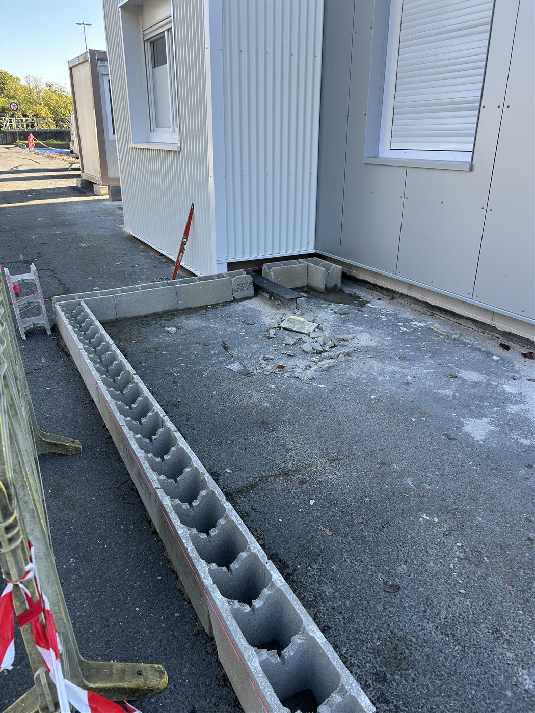 Plateforme pour modulaires à l'hôpital de Corbeil-Essonnes